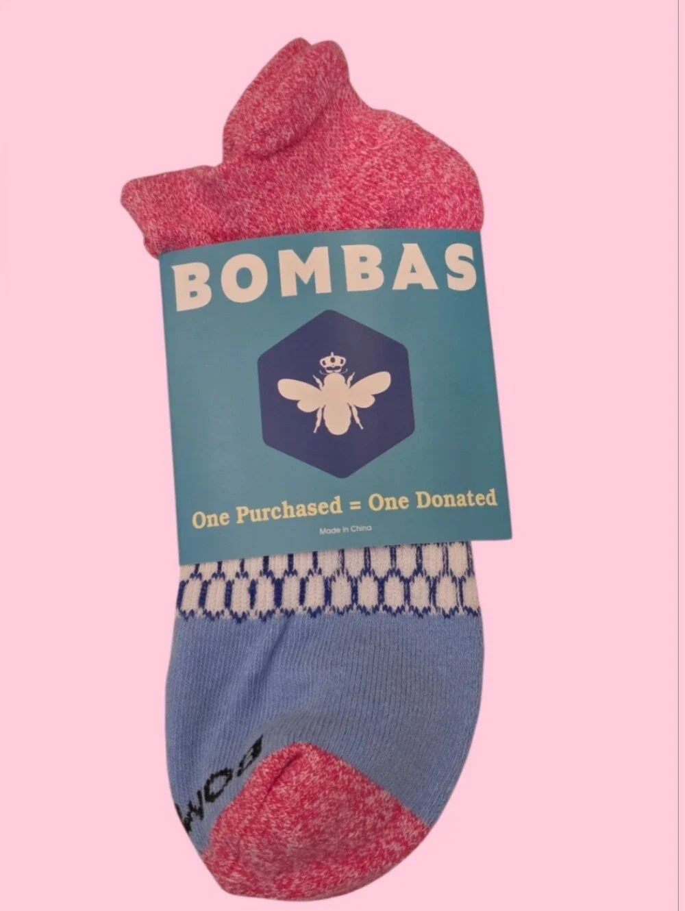 Bombas Medium Ankle Socks Pink Blue 5 Pair BNWT Unisex Honeycomb Arch Support
